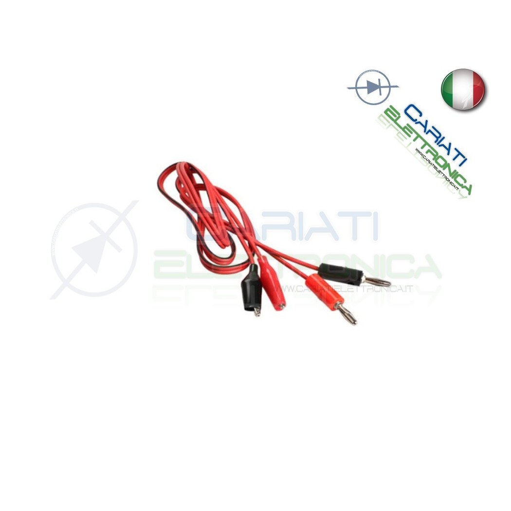 Cavo Cavetto Elettrico per Tester Test Alimentatore a Pinze Coccodrillo