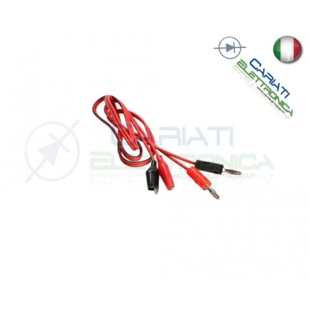 Cavo Cavetto Elettrico per Tester Test Alimentatore a Pinze Coccodrillo