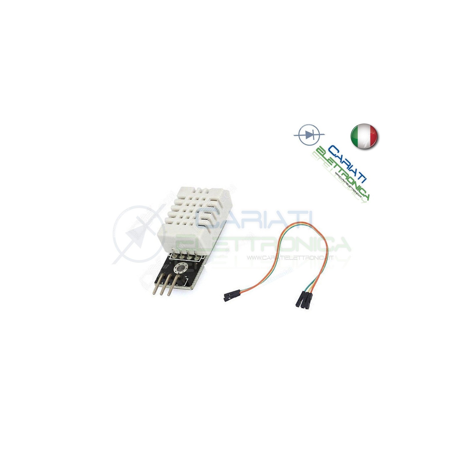 AM2302 DHT22 SENSORE di TEMPERATURA e UMIDITA' ARDUINO CON PCB E CAVI
