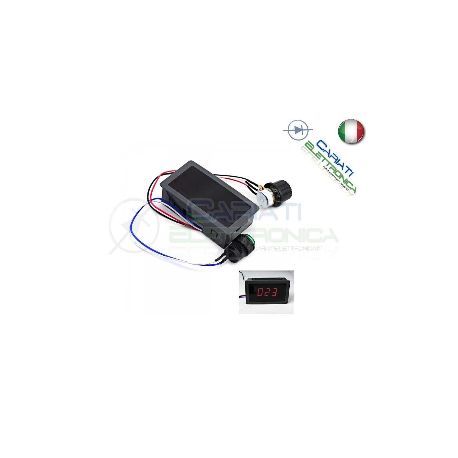 PWM Driver Motore Dimmer REGOLATORE di velocità giri 8A 6V 12V 24V con Display