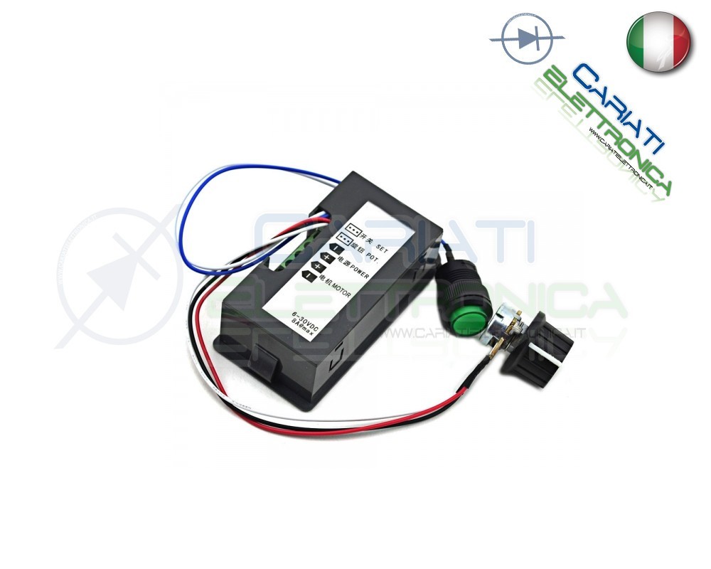 Regolatore Velocità Motore CC PWM 60W Con Telecomando - Per Tensioni 6-30V, Controllo Preciso 0-100%
