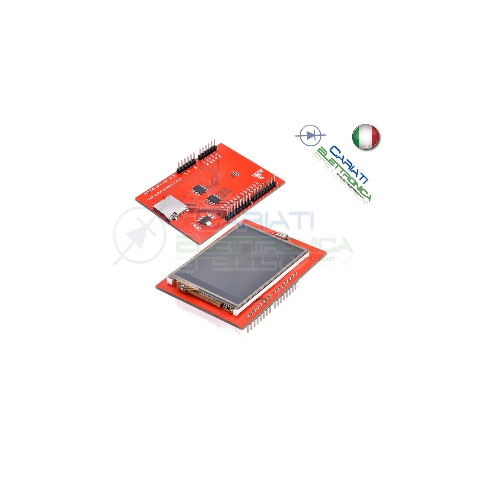 Display lcd grafico a colori 240x320 2.4 TFT con touch screen per Arduino uno R3