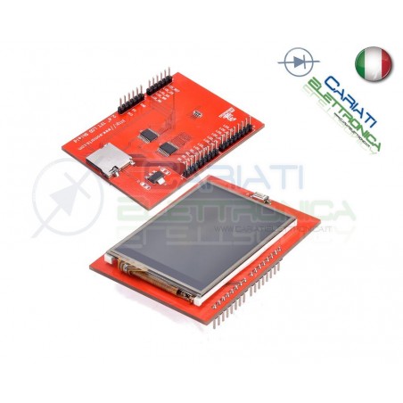 Display lcd grafico a colori 240x320 2.4 TFT con touch screen per Arduino uno R3