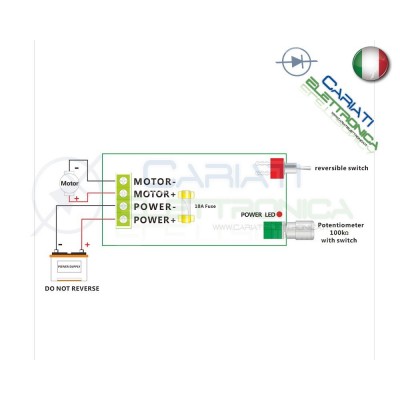 PWM Driver Motore Dimmer REGOLATORE di velocità giri 3A 12V 24V 30V 36V