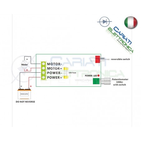 PWM Driver Motore Dimmer REGOLATORE di velocità giri 3A 12V 24V 30V 36V