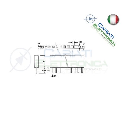 2 Pezzi Connettori strip line 40 poli Femmina StripLine Passo 2,54mm Generico