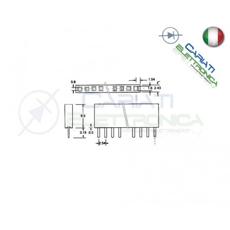 2 Pezzi Connettori strip line 40 poli Femmina StripLine Passo 2,54mm Generico