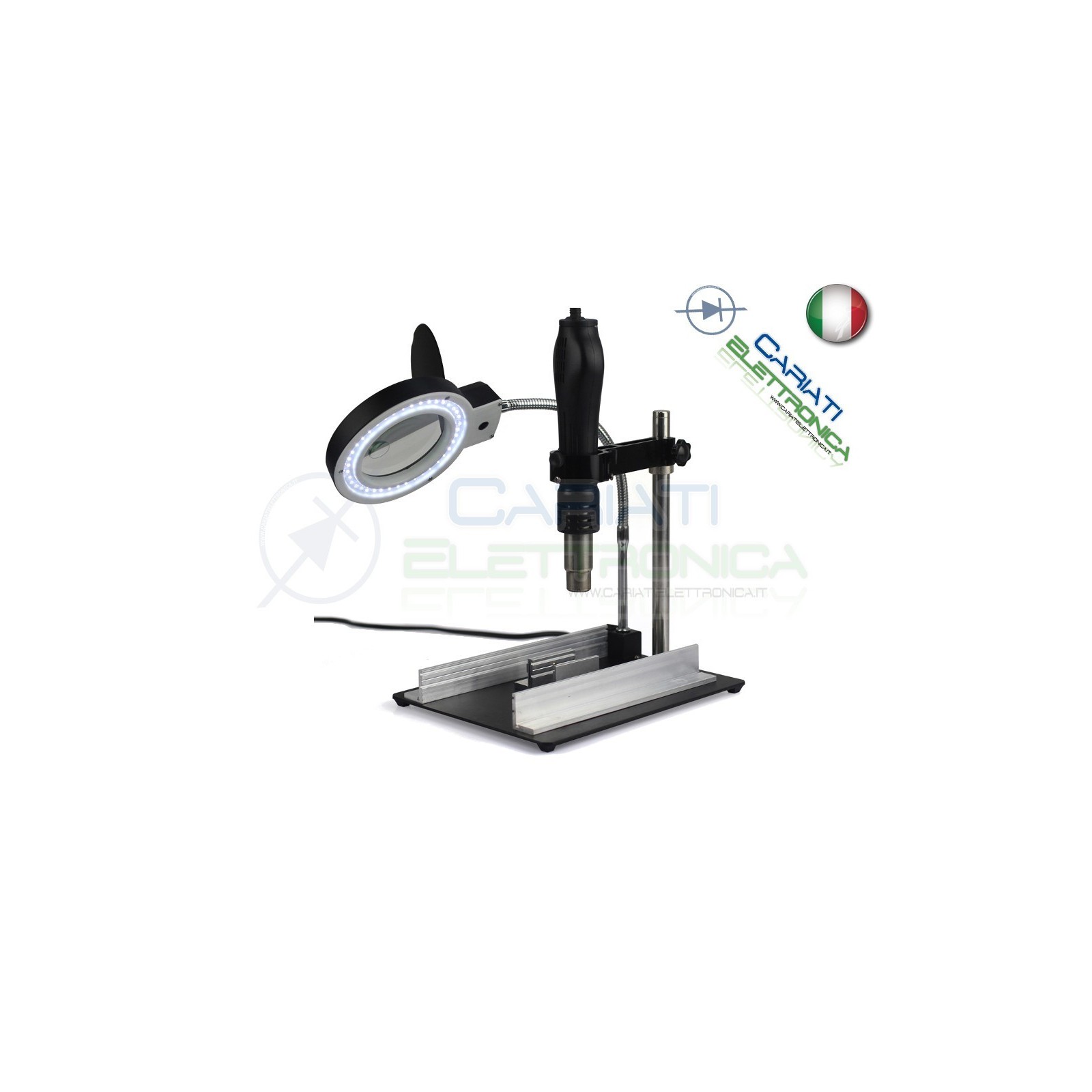 SUPPORTO STAFFA ARIA CALDA CON SUPPORTO PCB LENTE D'INGRANZIMENTO E LAMPADA