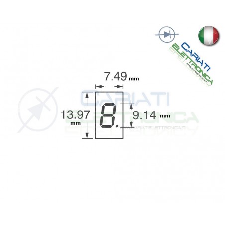 Display 0.36" 9.14mm 7 Segmenti Rosso Catodo Comune