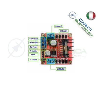 Scheda L298 L298N per motori passo passo modulo stepper shield Arduino Generico