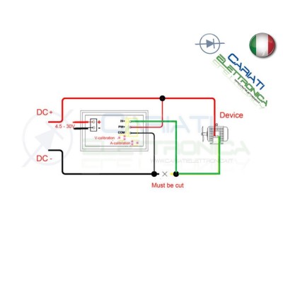 Amperometro Voltometro ROSSO da pannello 0-10A 0-100V tester Tensione Corrente