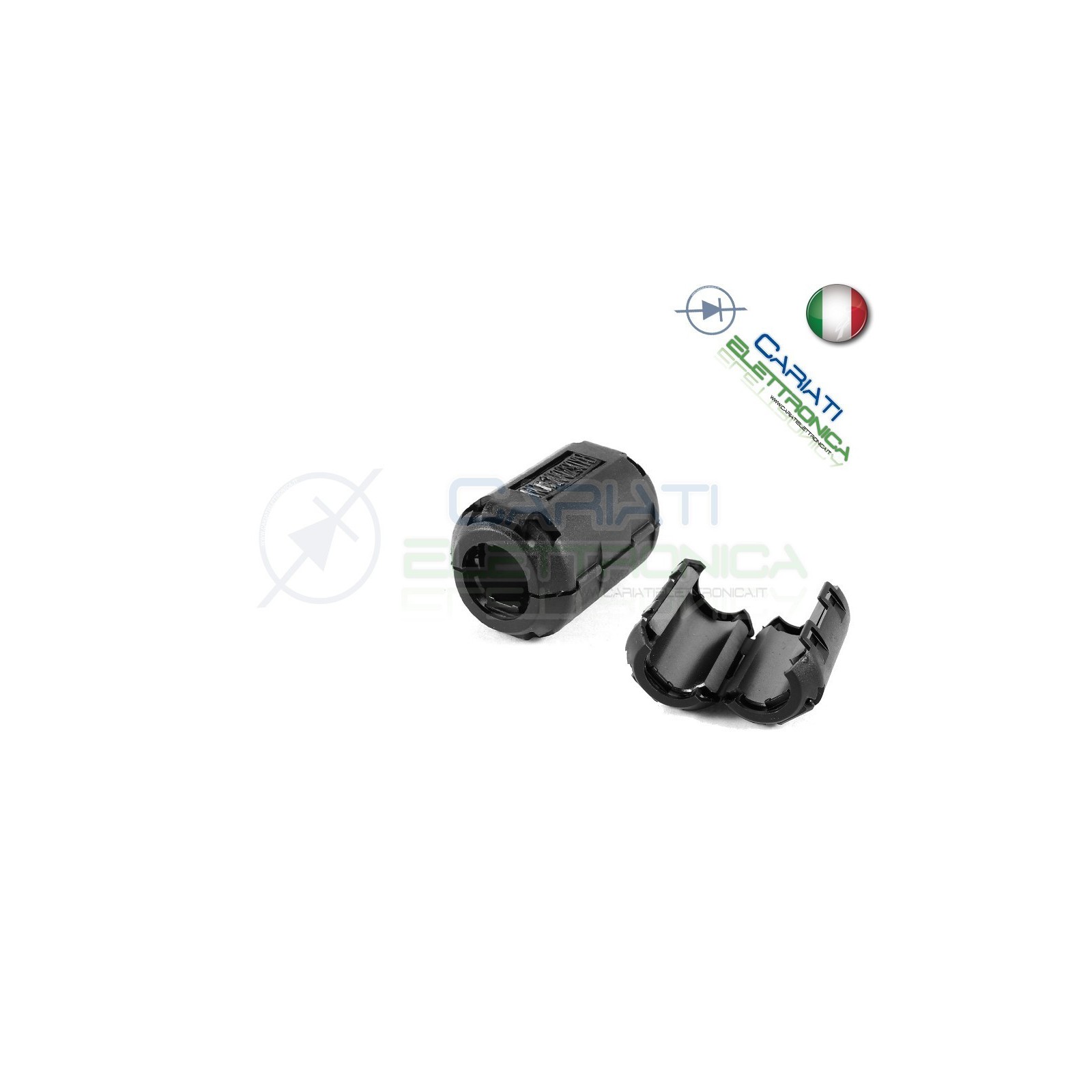 FILTRO FERRITE NERO PER CAVI ELIMINA INTERFERENZE DIAMETRO 13 mm
