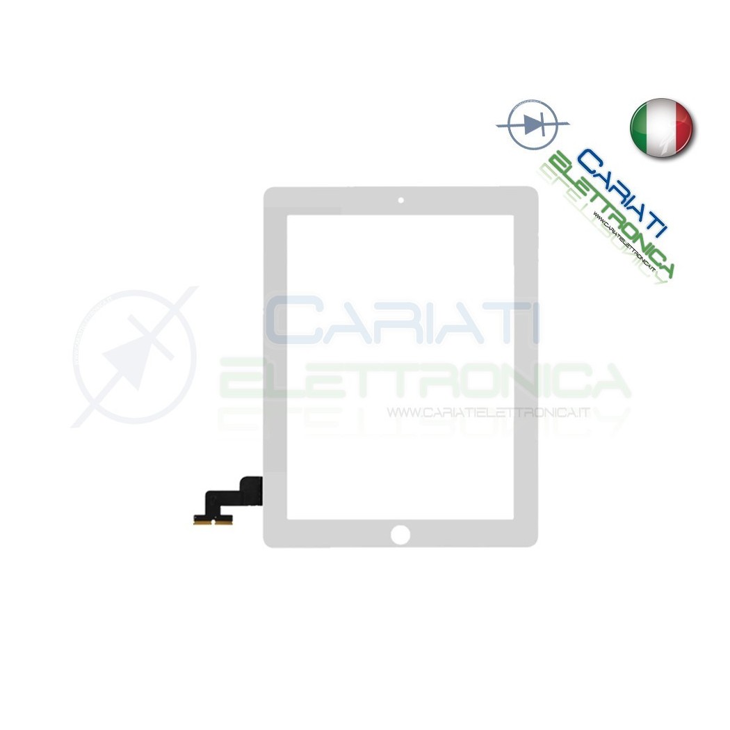 TOUCH SCREEN VETRO PER APPLE IPAD 2 SCHERMO BIANCO E ADESIVO