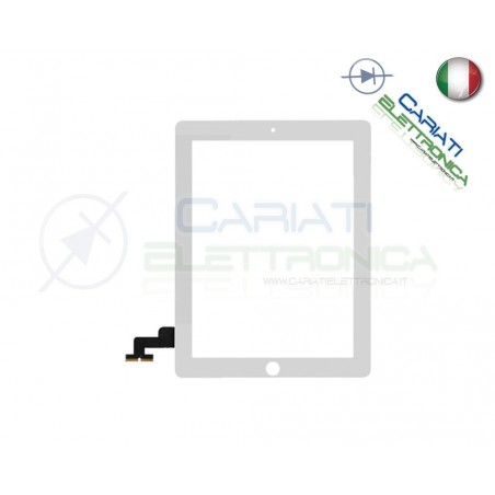 TOUCH SCREEN VETRO PER APPLE IPAD 2 SCHERMO BIANCO E ADESIVO