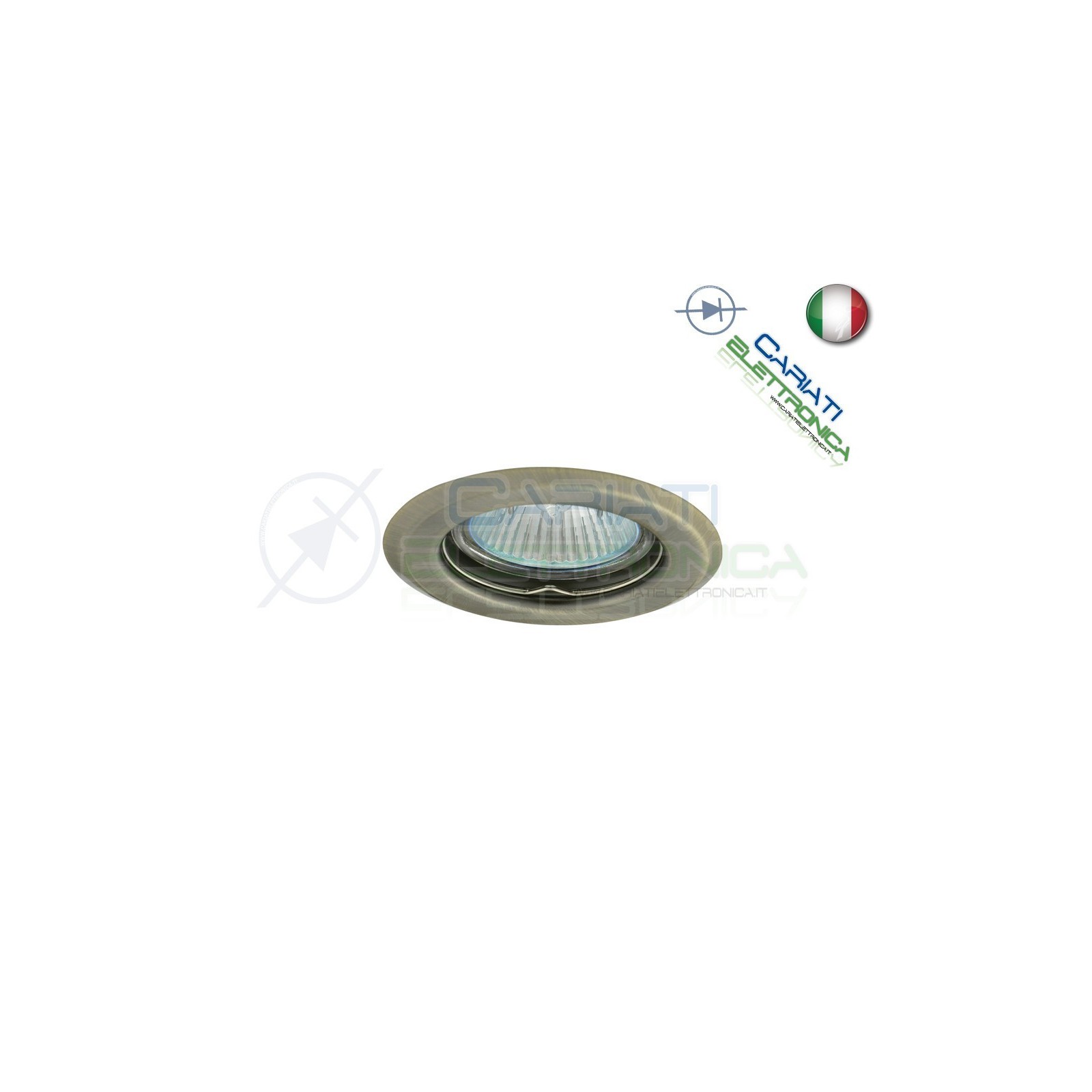 PORTAFARETTO DA INCASSO FISSO PER FARETTO GU10 MR16 LED COLORE BRONZOKanlux