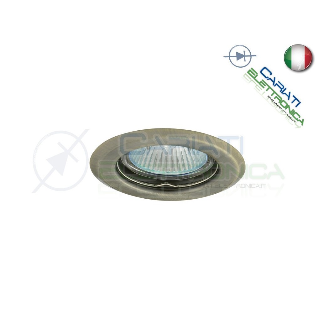 PORTAFARETTO DA INCASSO FISSO PER FARETTO GU10 MR16 LED COLORE BRONZOKanlux