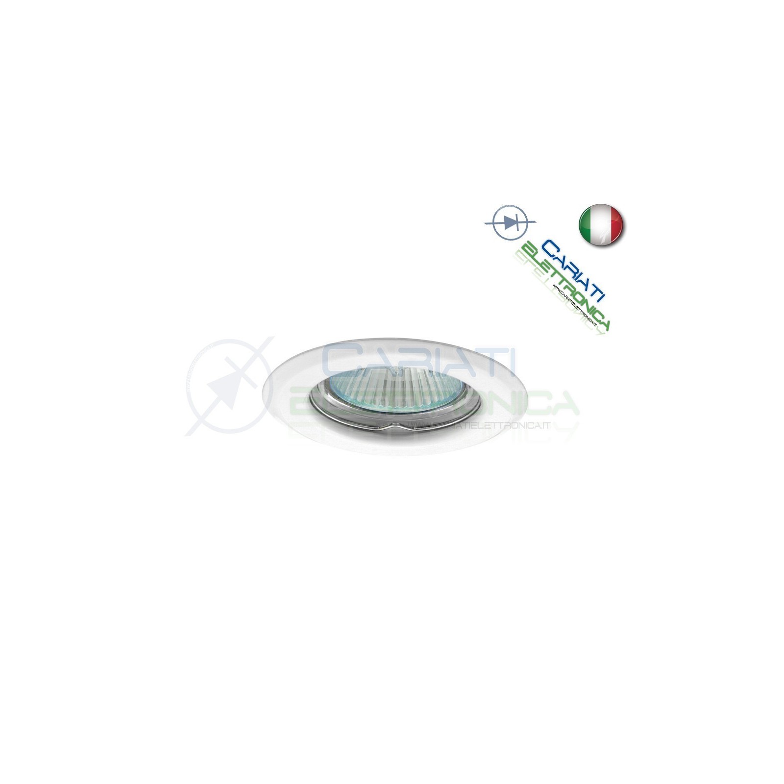 PORTAFARETTO DA INCASSO FISSO PER FARETTO GU10 MR16 LED COLORE BIANCOKanlux