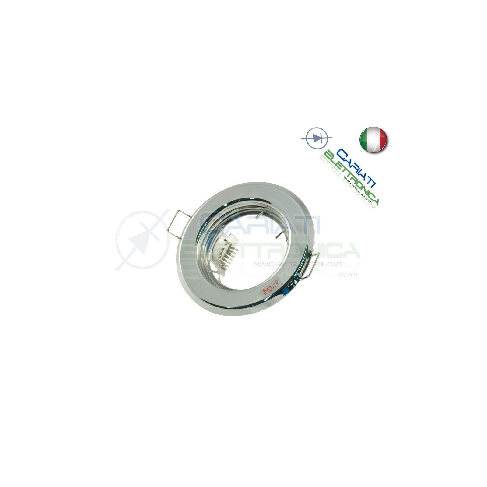 PORTAFARETTO DA INCASSO FISSO PER FARETTO GU10 MR16 LED COLORE CROMATOKanlux