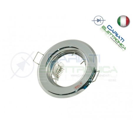 PORTAFARETTO DA INCASSO FISSO PER FARETTO GU10 MR16 LED COLORE CROMATOKanlux