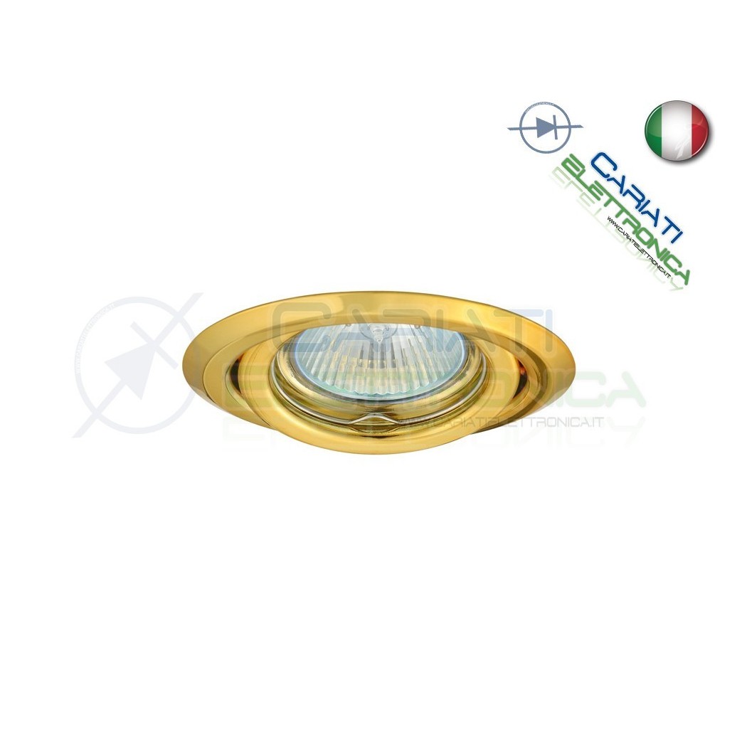 PORTAFARETTO DA INCASSO MOBILE PER FARETTO GU10 MR16 LED COLORE OROKanlux