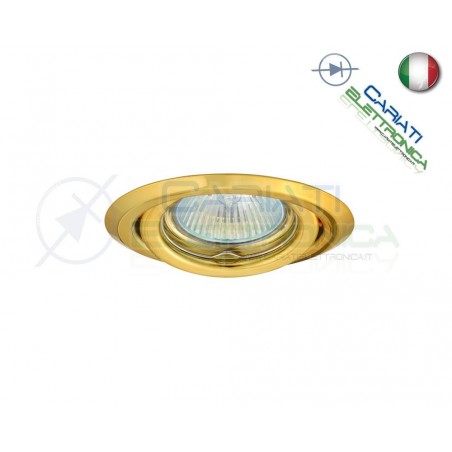 PORTAFARETTO DA INCASSO MOBILE PER FARETTO GU10 MR16 LED COLORE OROKanlux
