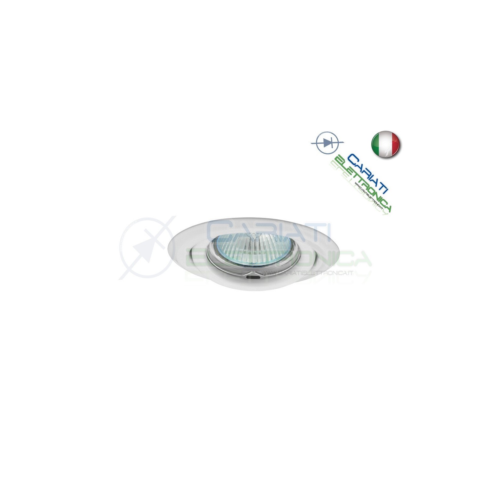 PORTAFARETTO DA INCASSO MOBILE PER FARETTO GU10 MR16 LED COLORE BIANCOKanlux
