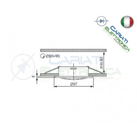 PORTAFARETTO DA INCASSO MOBILE PER FARETTO GU10 MR16 LED COLORE BRONZOKanlux