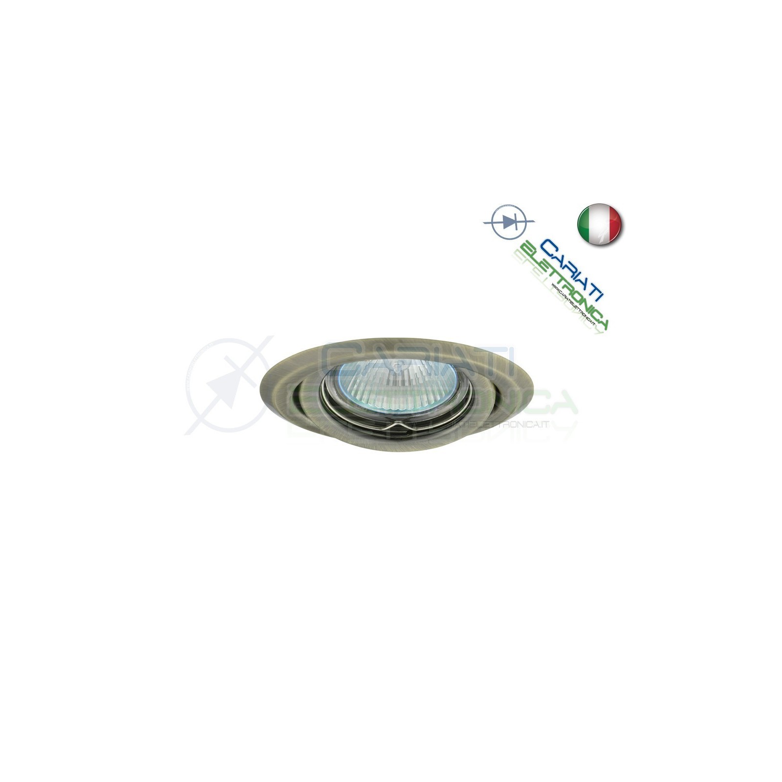 PORTAFARETTO DA INCASSO MOBILE PER FARETTO GU10 MR16 LED COLORE BRONZOKanlux