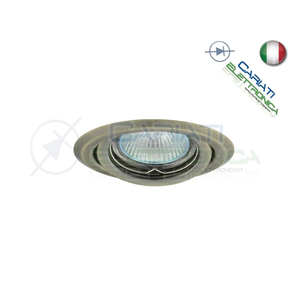 PORTAFARETTO DA INCASSO MOBILE PER FARETTO GU10 MR16 LED COLORE BRONZOKanlux