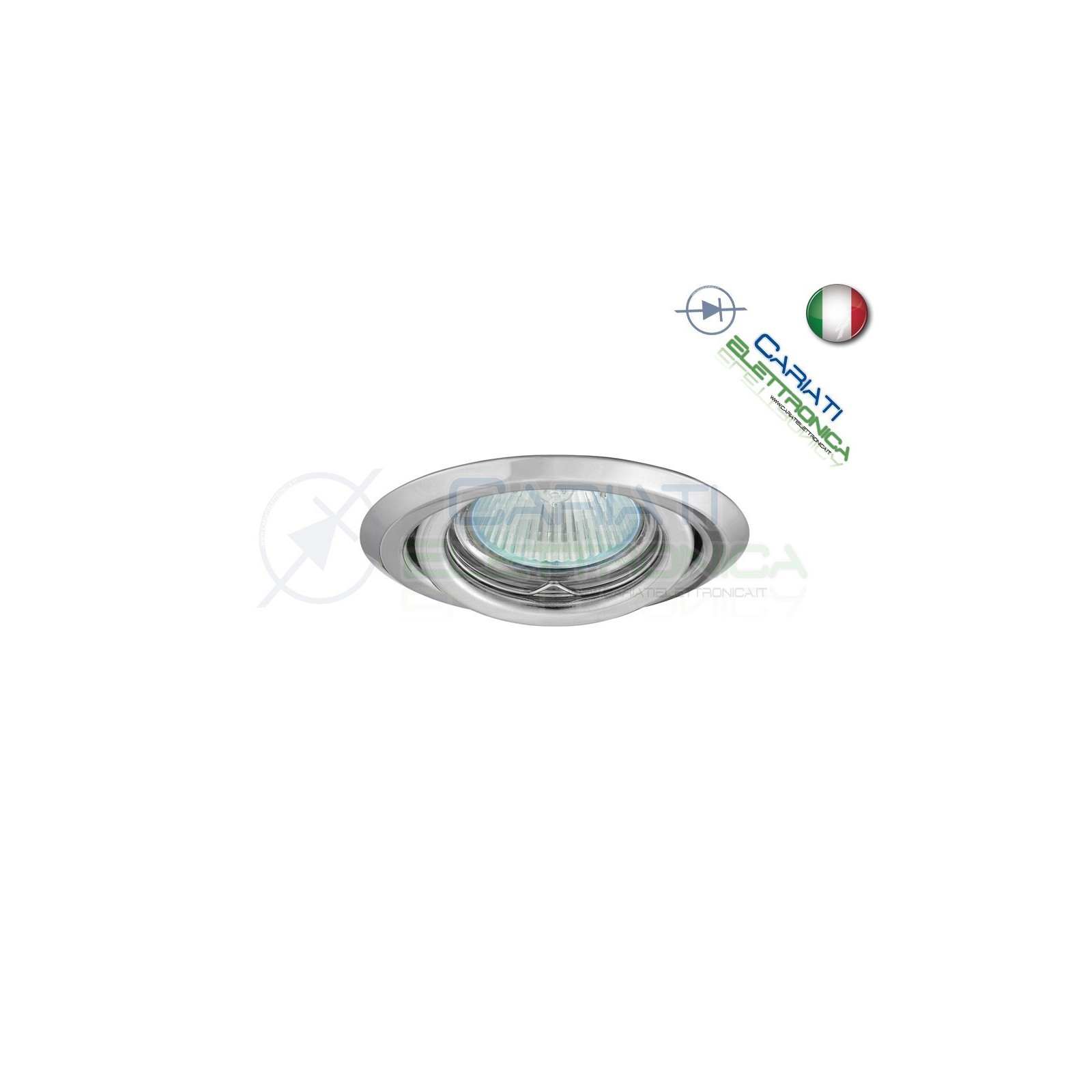 PORTAFARETTO DA INCASSO MOBILE PER FARETTO GU10 MR16 LED COLORE CROMATOKanlux