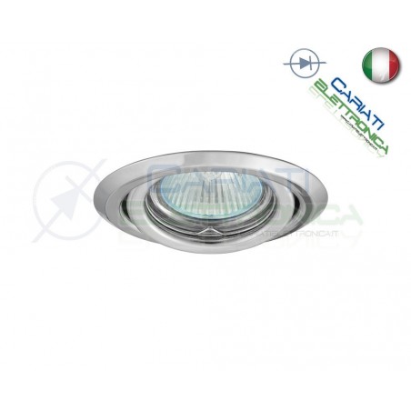 PORTAFARETTO DA INCASSO MOBILE PER FARETTO GU10 MR16 LED COLORE CROMATOKanlux