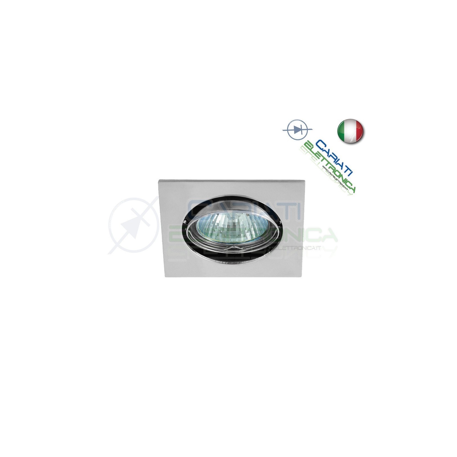 PORTAFARETTO DA INCASSO MOBILE PER FARETTO GU10 MR16 LED COLORE CROMATOKanlux