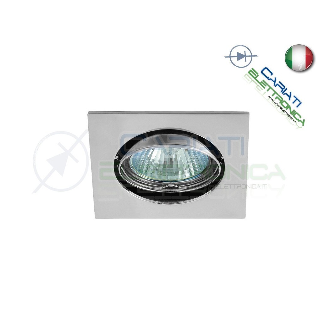 PORTAFARETTO DA INCASSO MOBILE PER FARETTO GU10 MR16 LED COLORE CROMATOKanlux