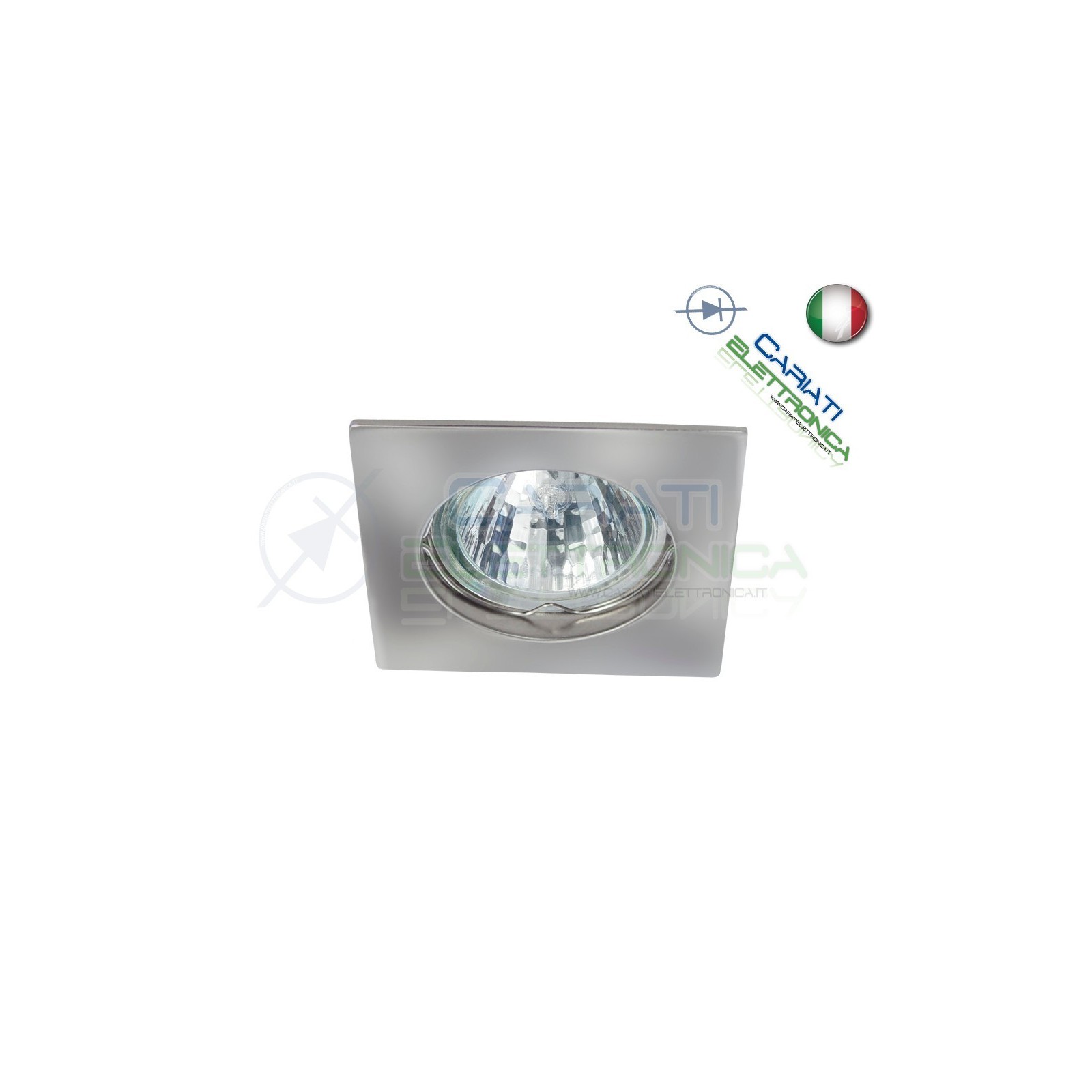 PORTAFARETTO DA INCASSO FISSO PER FARETTO GU10 MR16 LED COLORE CROMATOKanlux