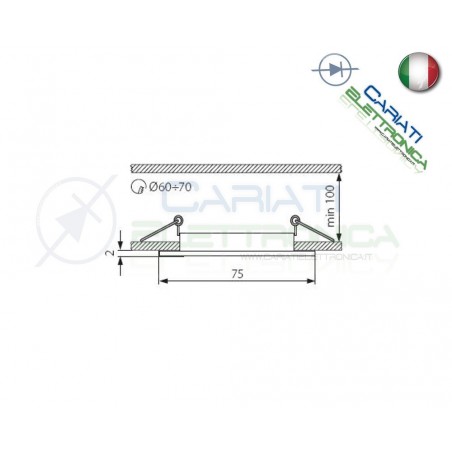 PORTAFARETTO DA INCASSO FISSO PER FARETTO GU10 MR16 LED COLORE CROMATOKanlux