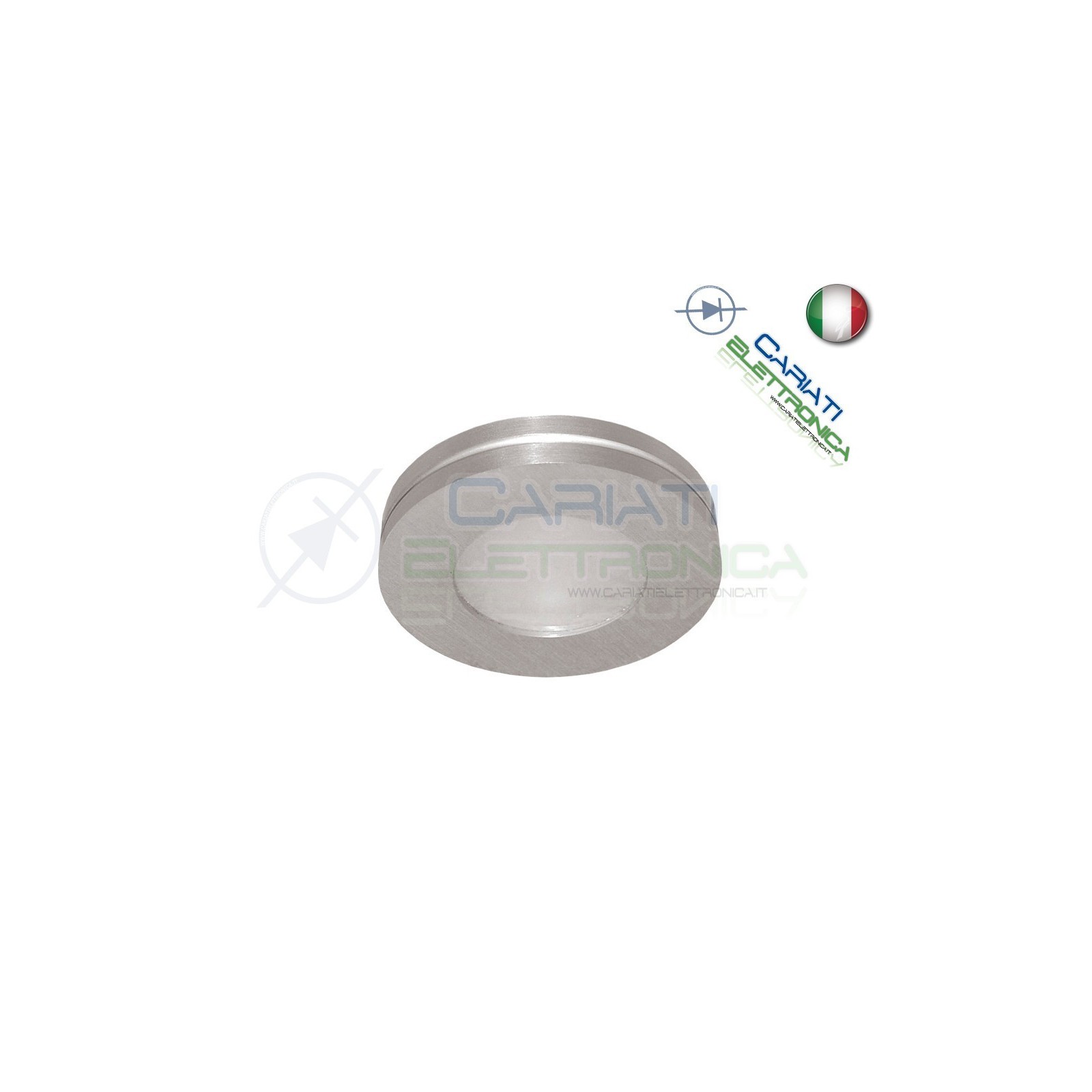 PORTAFARETTO DA INCASSO FISSO PER FARETTO GU10 MR16 LED COLORE CROMATOKanlux