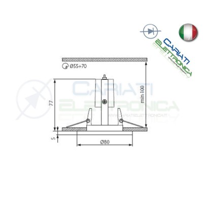 PORTAFARETTO DA INCASSO MOBILE PER FARETTO E14 Kanlux