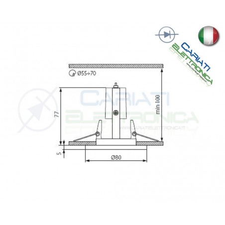 PORTAFARETTO DA INCASSO MOBILE PER FARETTO E14 Kanlux
