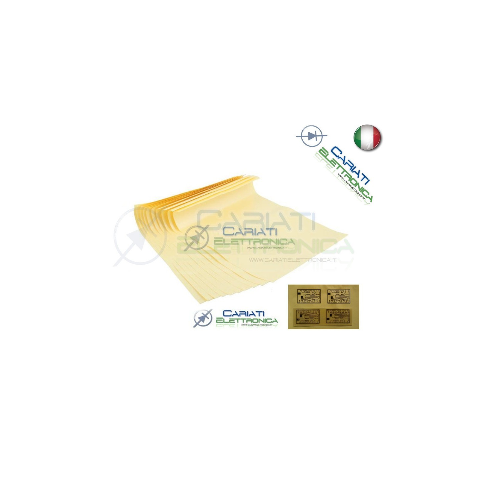 5 fogli A4 Press n peel basetta ramata circuiti stampati pcb senza bromografo