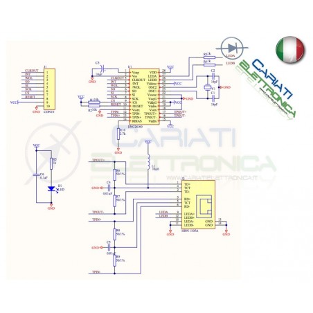 ENC28J60 Ethernet LAN Network Module COMPATIBILE CON ARDUINO PIC