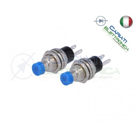 2 PEZZI INTERRUTTORE PULSANTE NORMALMENTE APERTO 125V 1A BLU