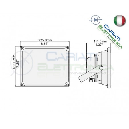 FARO LED FARETTO BIANCO FREDDO DA ESTERNO 30W IP65Generico
