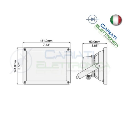 FARO LED FARETTO BIANCO CALDO DA ESTERNO 20W IP65Generico