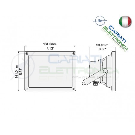 FARO LED FARETTO BIANCO CALDO DA ESTERNO 20W IP65Generico