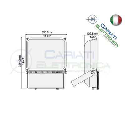 FARO LED FARETTO BIANCO CALDO DA ESTERNO 100W IP65Generico