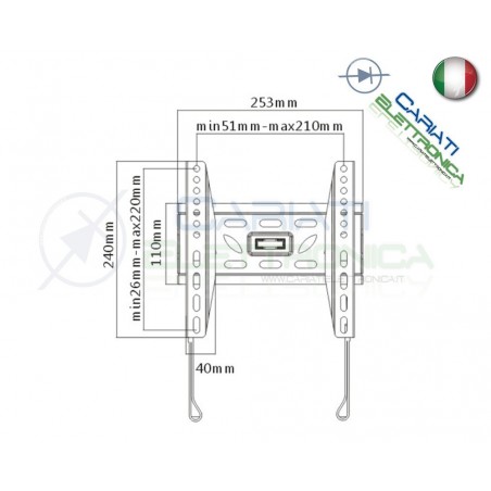 SUPPORTO STAFFA TV LCD LED BASSO PROFILO DA 23 A 42 POLLICI 23" a 42"Generico