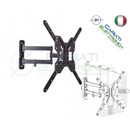Full Motion TV Wall Mount 23"-55" | VESA 400x400 TV Bracket up to 30 kgCariati Elettronica