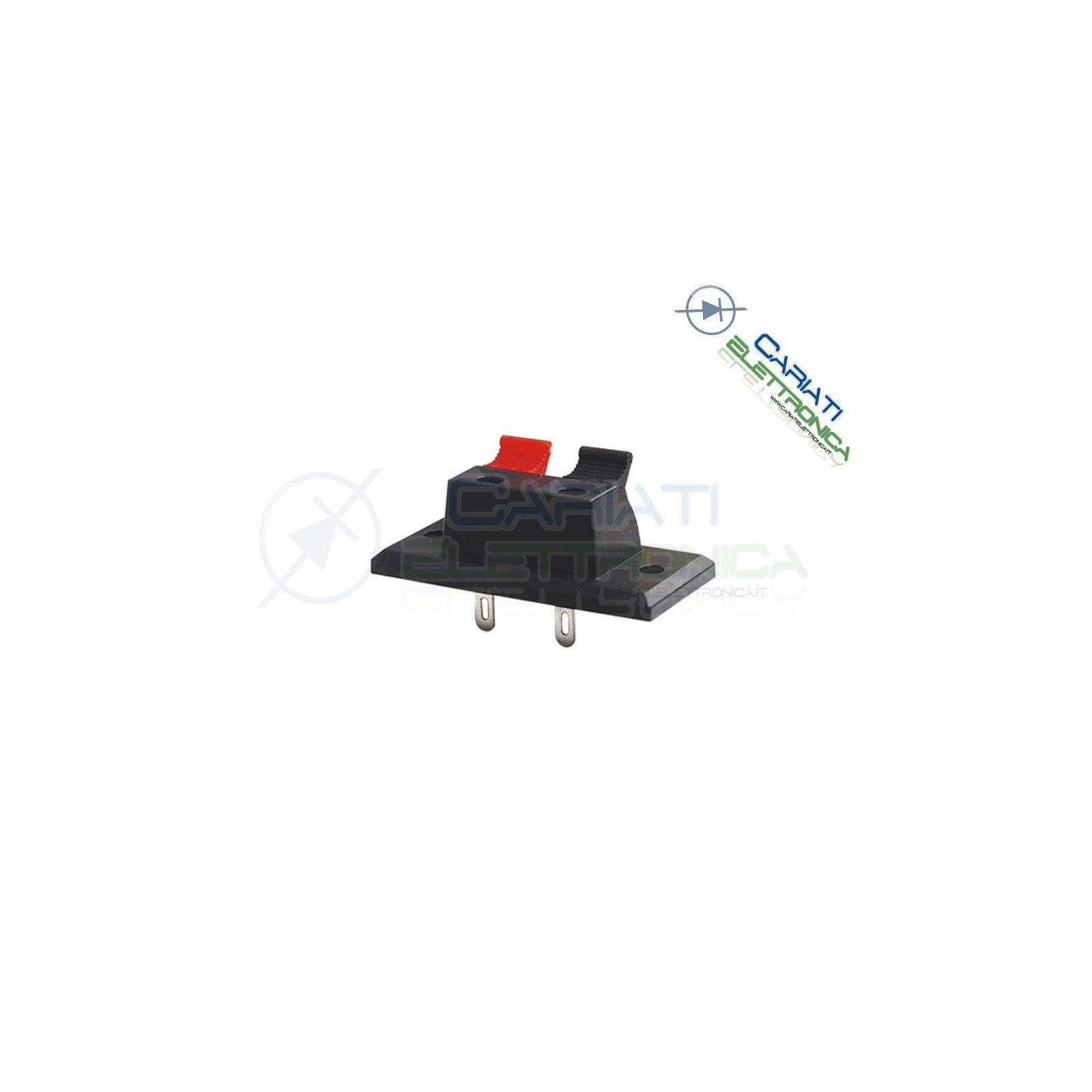 Morsettiera a Molla per Casse Audio Altoparlante Speaker 2 poli 44,8mm