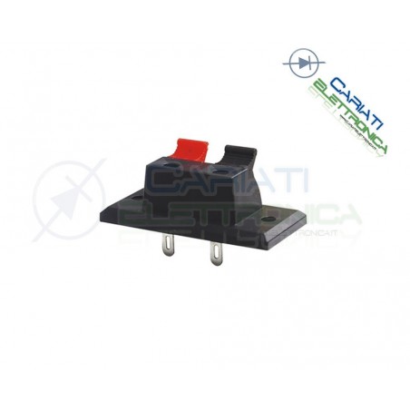 Morsettiera a Molla per Casse Audio Altoparlante Speaker 2 poli 44,8mm
