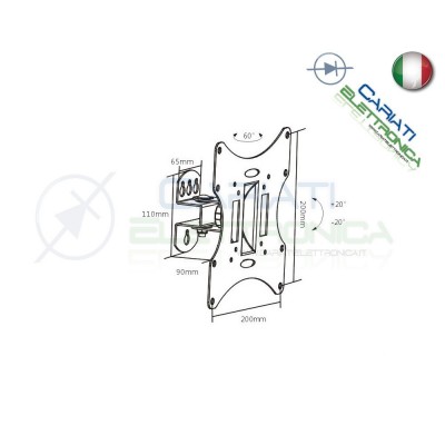 SUPPORTO STAFFA TV LCD TFT LED INCLINABILE DA 23 A 55 POLLICI 23" a 55"